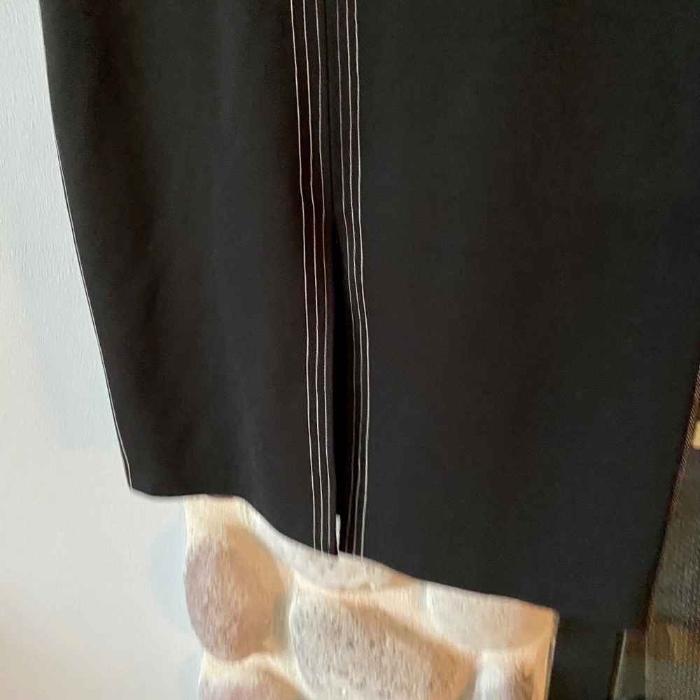 Express Straight Black Skirt with White Stitching - Picture 3 of 8